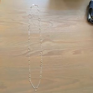 Long silver necklace